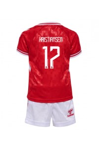 Denemarken Victor Kristiansen #17 Babytruitje Thuis tenue Kind EK 2024 Korte Mouw (+ Korte broeken)